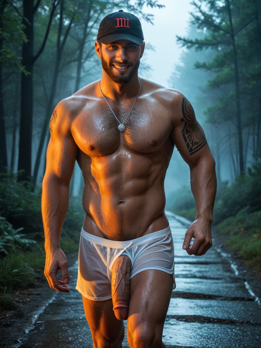 Black Night, Black Background, Arm Tattoo AI Gay Porn