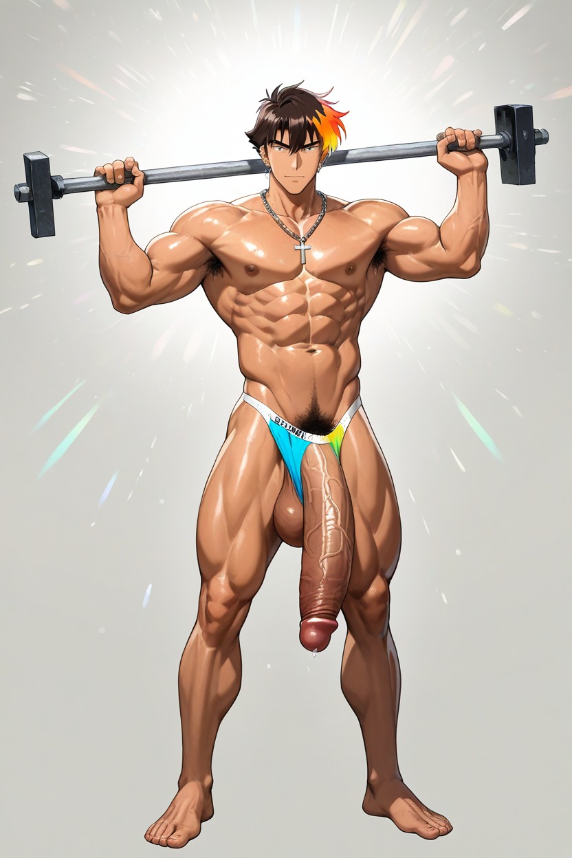 Nipple Earrings, G-string, Nude Porno IA Gay