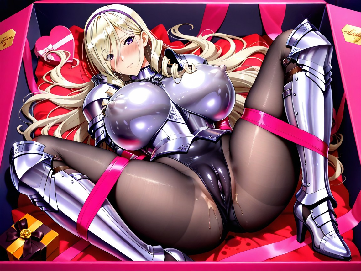 Metallic Shine, Character Description Label, Hourglass Figure Hentai AI Porn