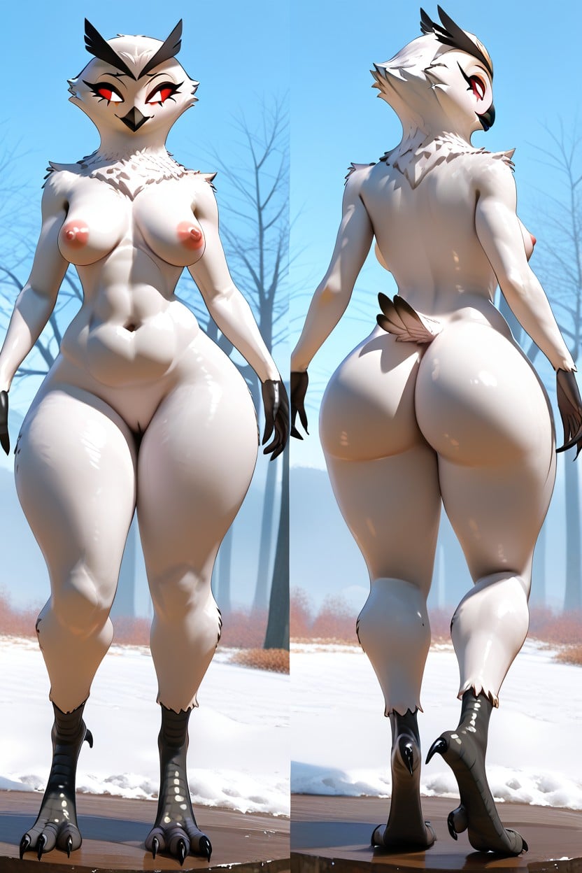 Naked, Owl Creature, Forest Furry AI Porn