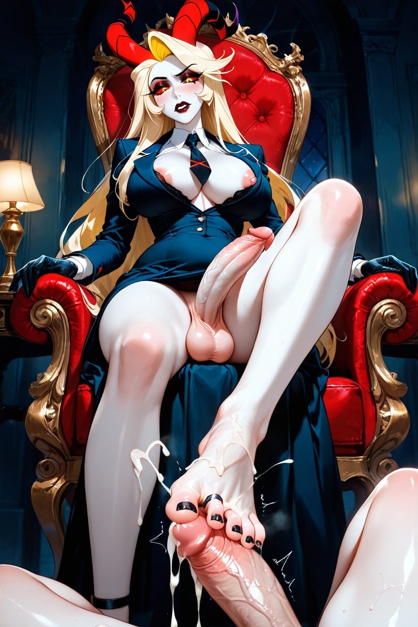 Low View, Taking Off Clothes, Red Sclera Hentai AI Porn