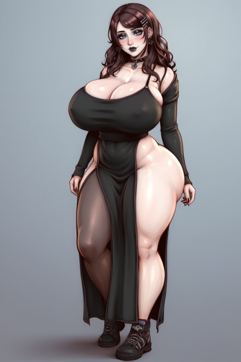 Detailed Eyes, Freckles, Full Body AI Porn