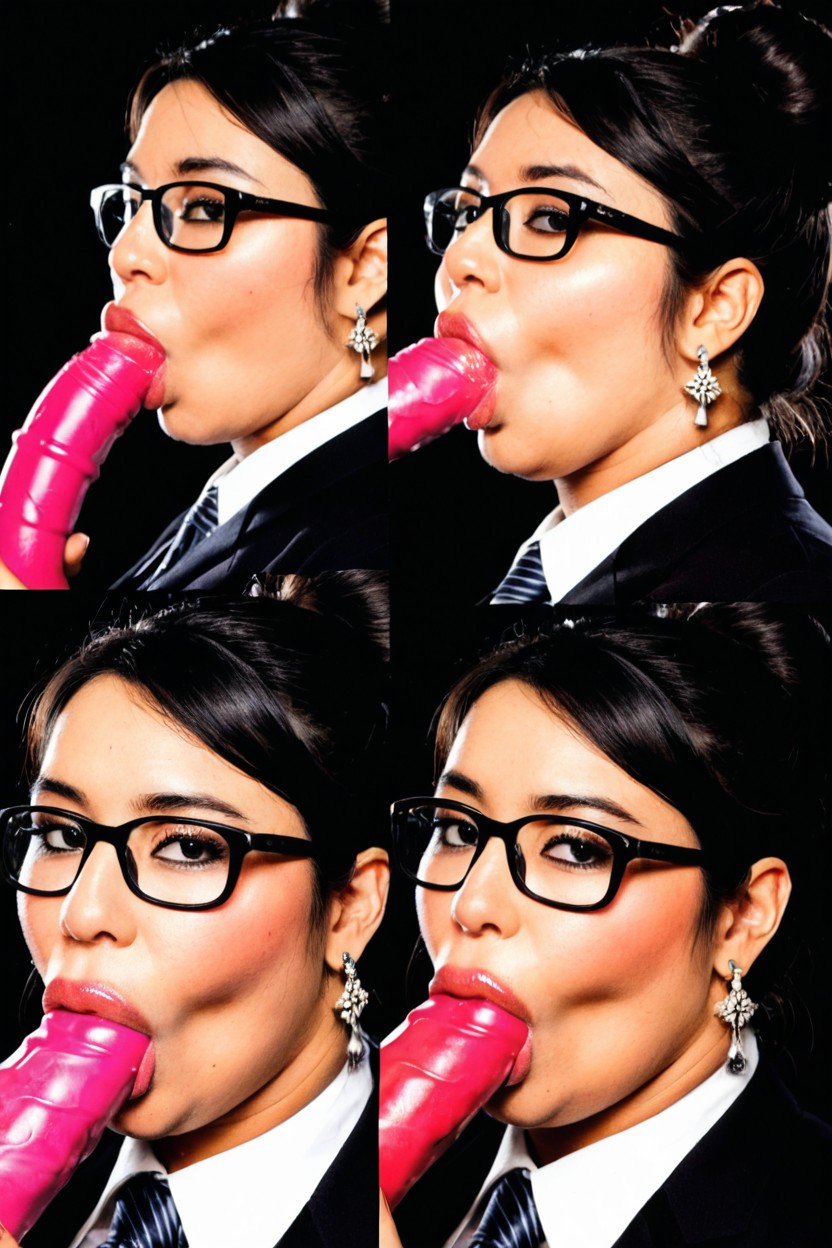 Thick Black Framed Glasses, Hyperrealistic Details, Fully Clothed BBW AI Porn