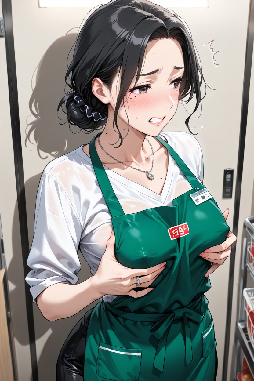 From Behind, Breast Grab, Japanese Hentai AI Porn