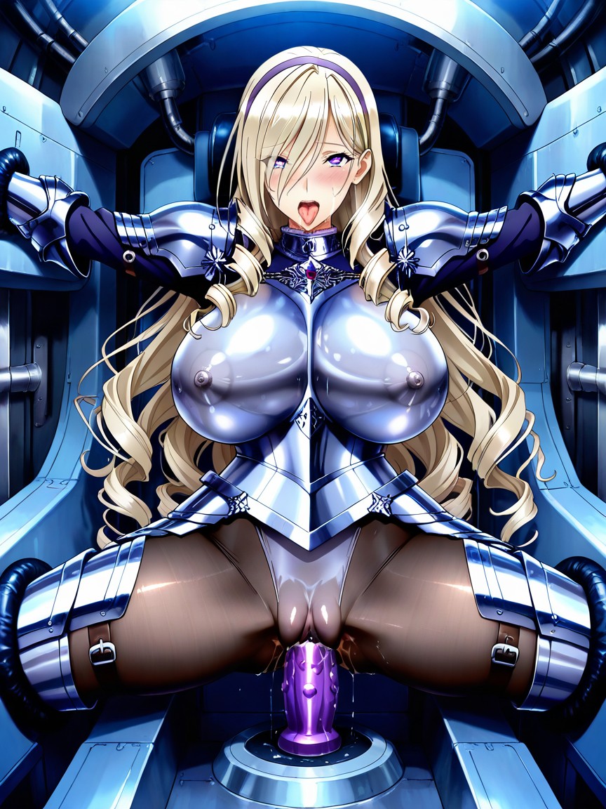 Limbs Inside Machine, Black Dildo, Restrained Horizontally Hentai AI Porn