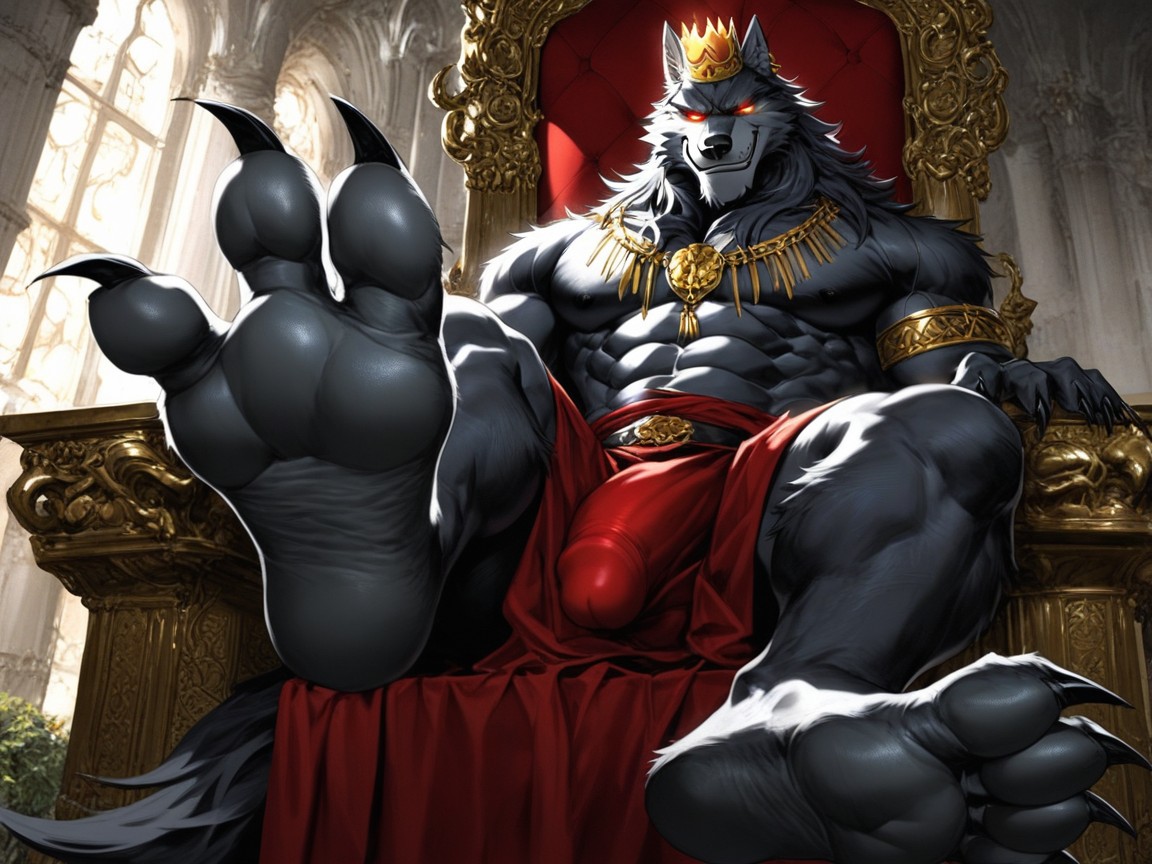 His Beautiful Massive Penis Stands Erect And Glorious, Majestic, With Red AI Gay Porn