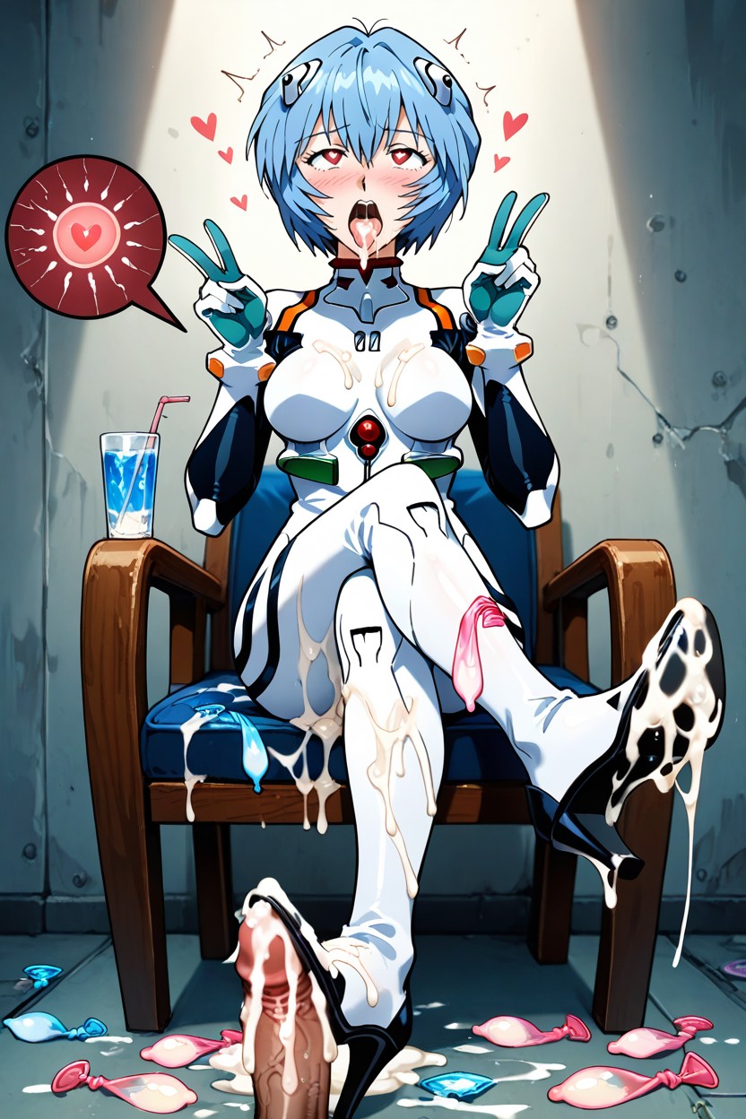 Covered By Cum, White Plugsuit, Cum On Penis Hentai IA