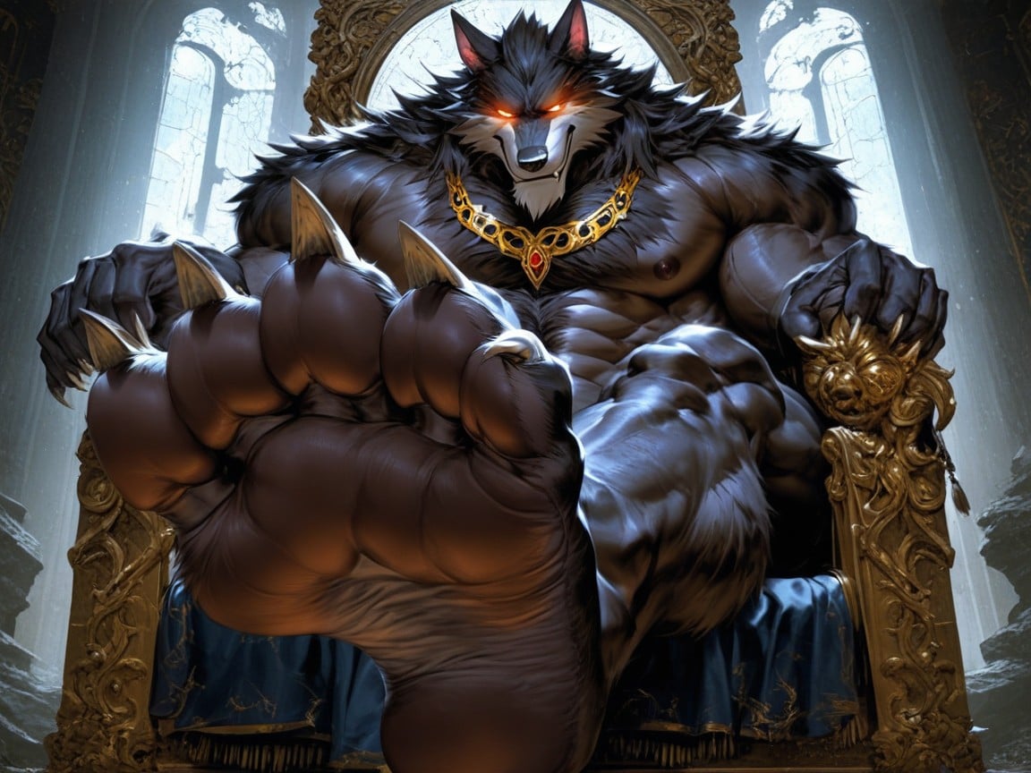 He Is Sitting On A Throne, Sadistic, Dominant AI Gay Porn