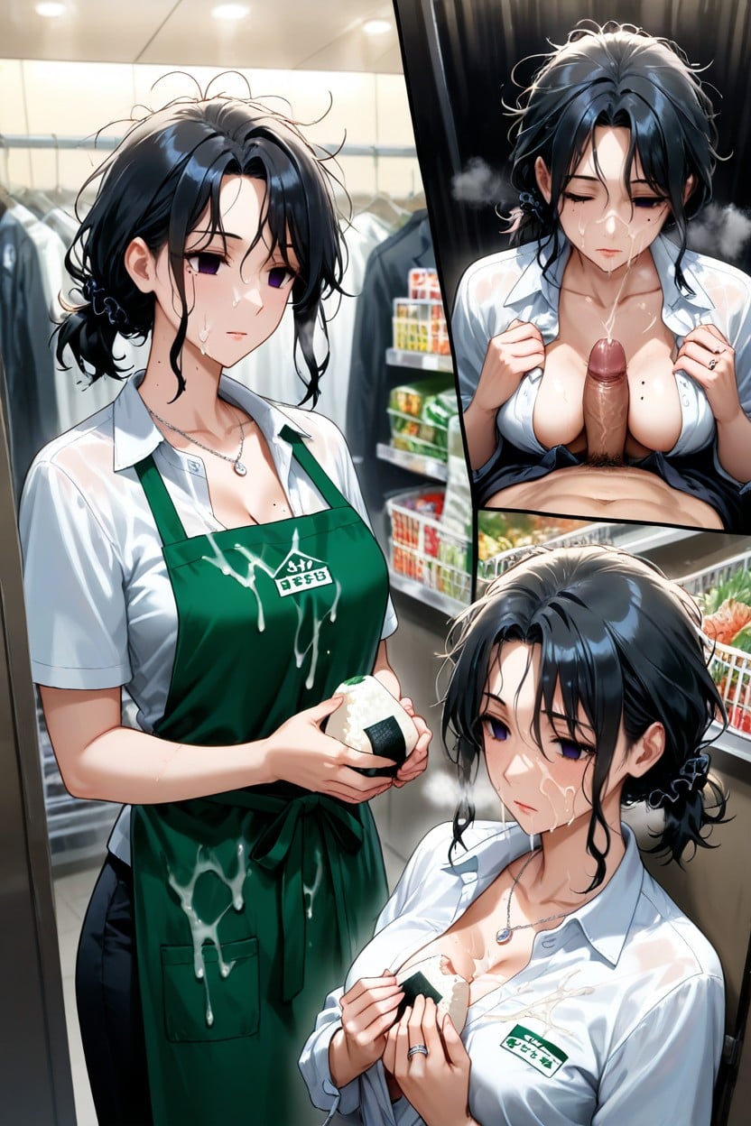 Japanese, Green Apron, Woman Hentai AI Porn