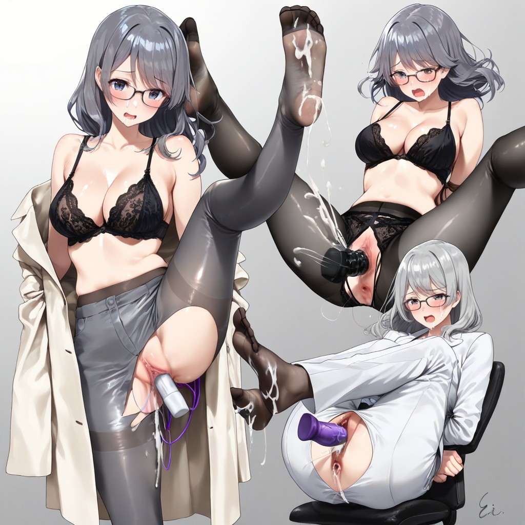 Legs Spread Wide, White Dress Shirt, No Trench Coat Hentai IA