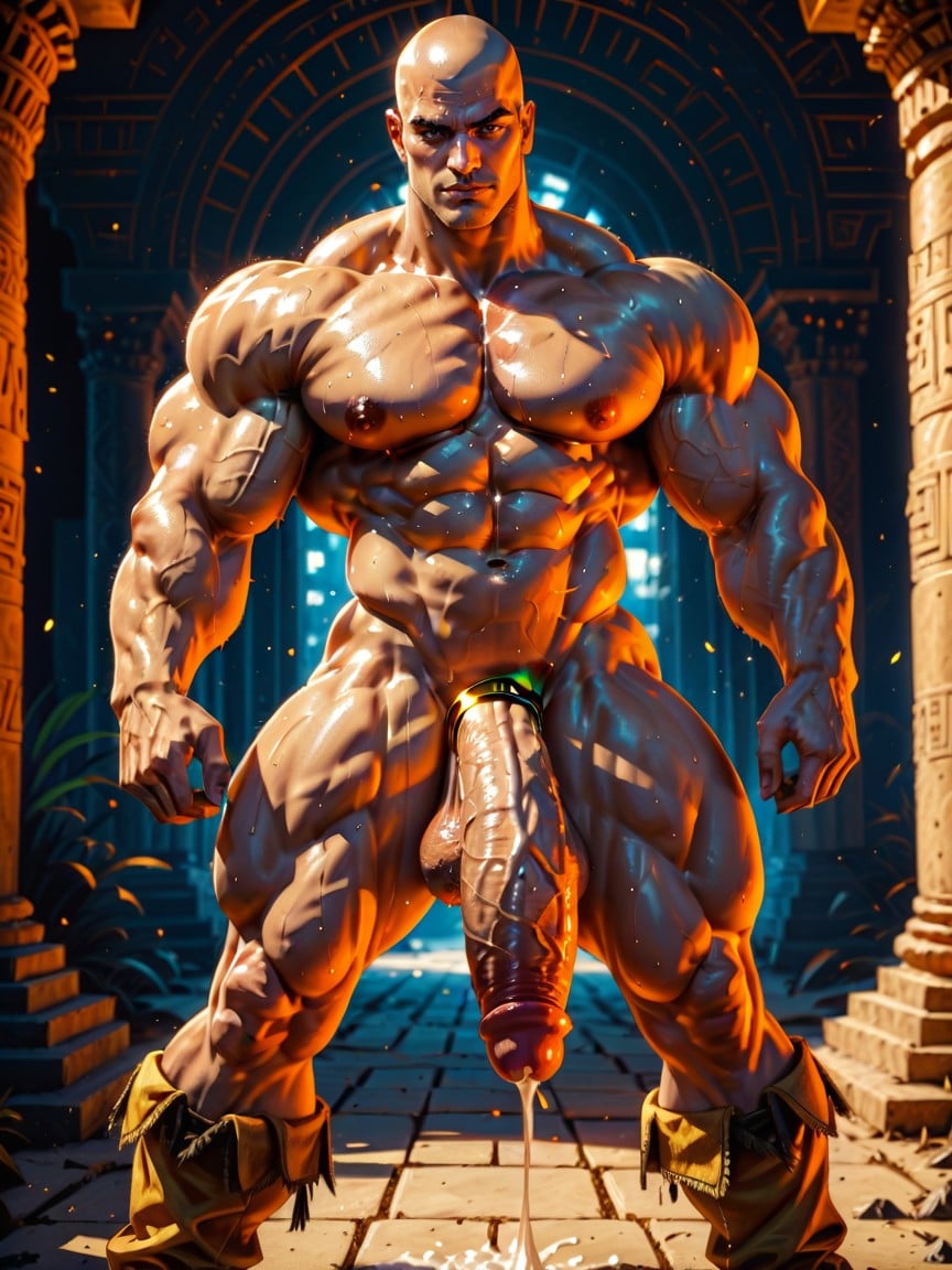 Cosplay, Massively Overdeveloped Extremely Vascular Hyper Defined Veiny Rock Hard Muscular Bodybuilder, Covered With Cum AI Gay Porn