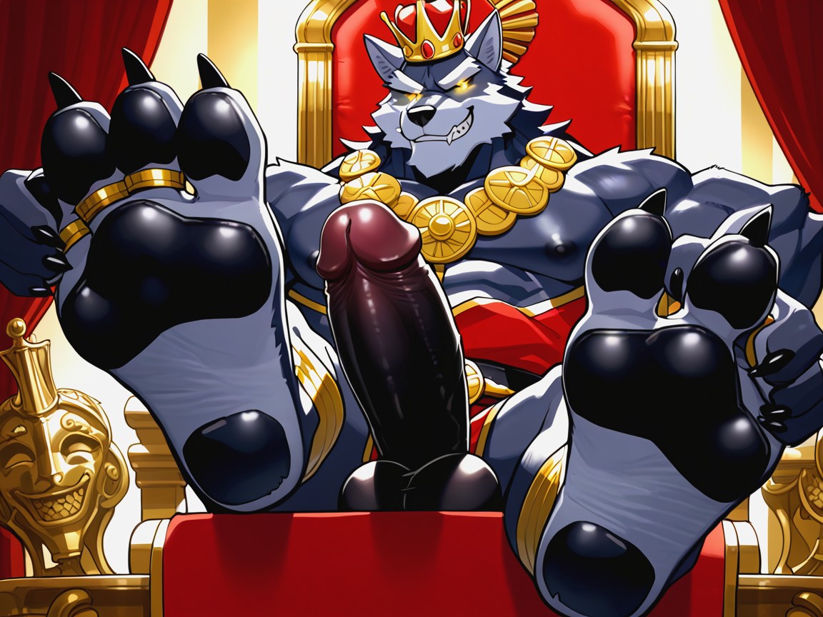 Arrogant & Smug, Regal, His Paws Are Large And Manly AI Gay Porn