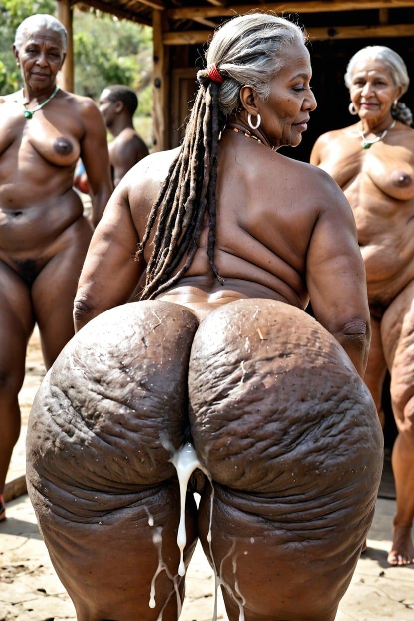 On The Ground, Gigantic Thighs, African AI Porn