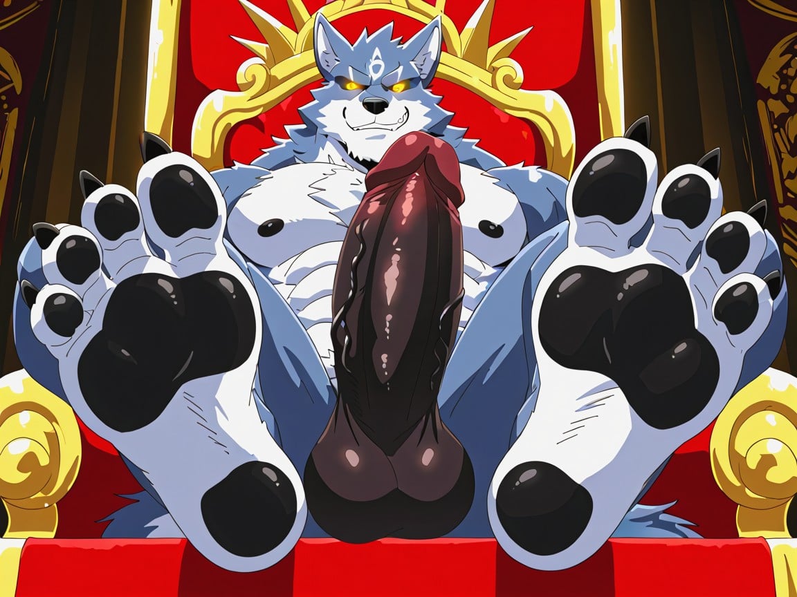 Of A Furry Werewolf, Who Is A Muscular, His Beautiful Massive Penis Stands Erect And Glorious AI Gay Porn