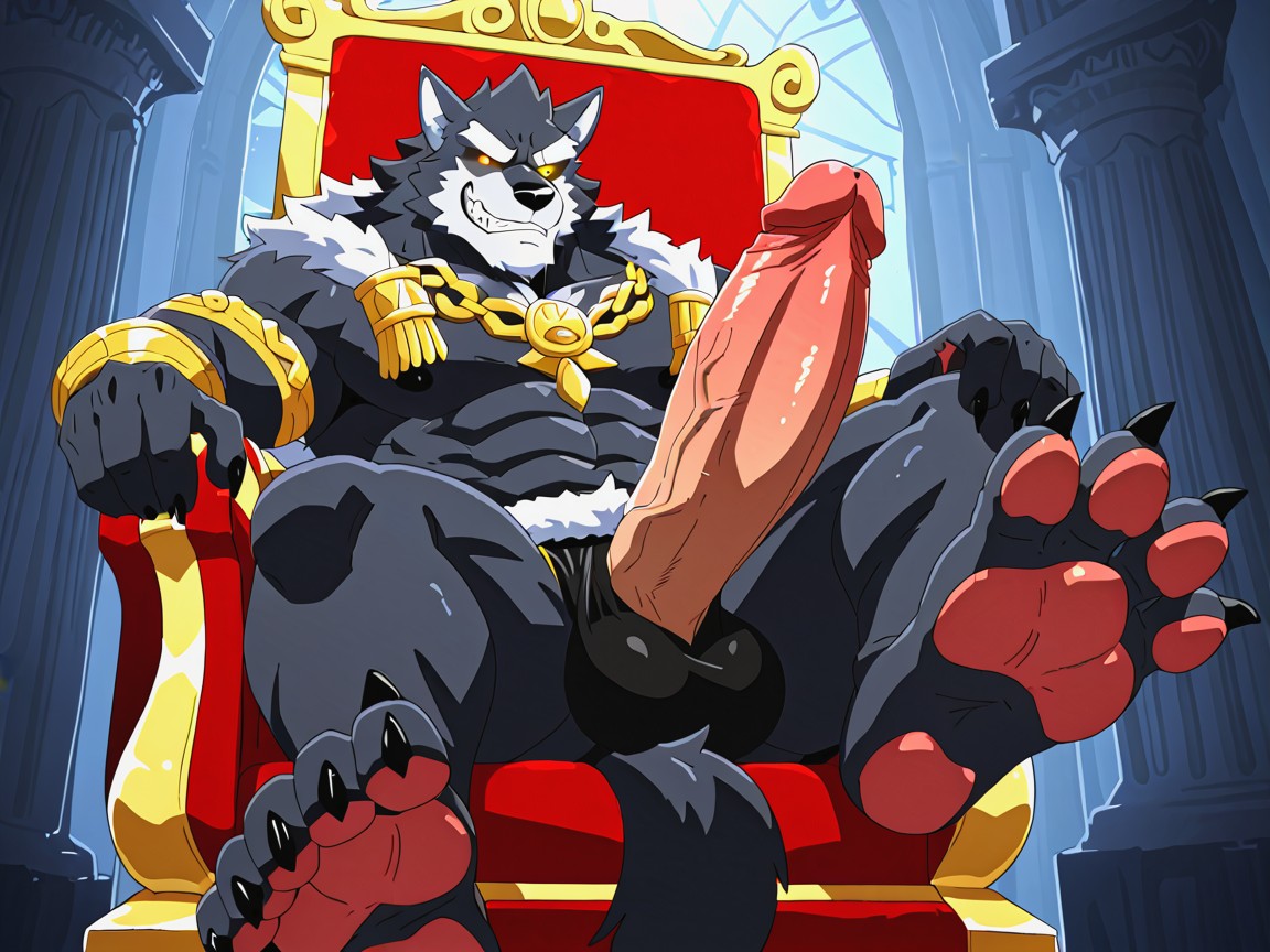 He Is Bold, Manly Anthropomorphic Werewolf, Dominant AI Gay Porn