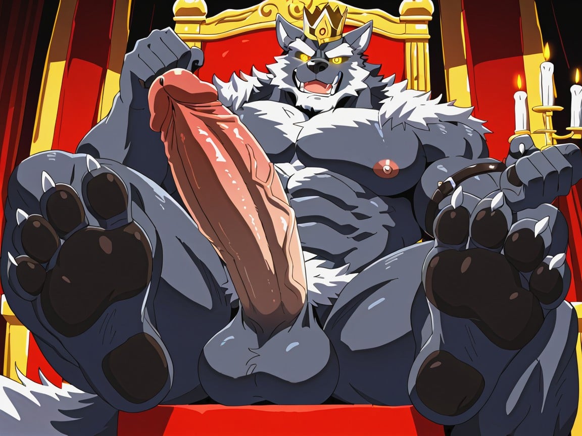 Paws For Feet, Furry Foot Paws, His Beautiful Massive Penis Stands Erect And Glorious AI Gay Porn
