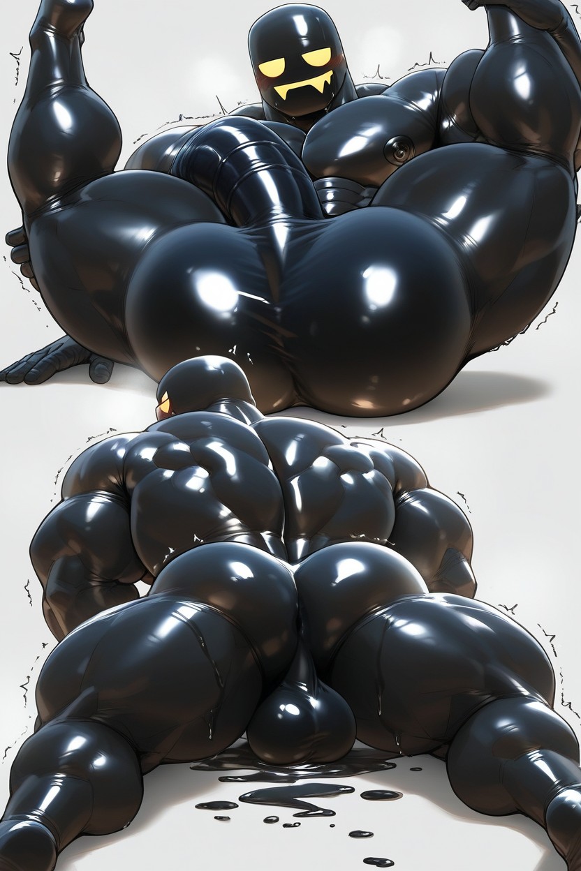 No Hair, Bubble Butt, Latex Face AI Gay Porn
