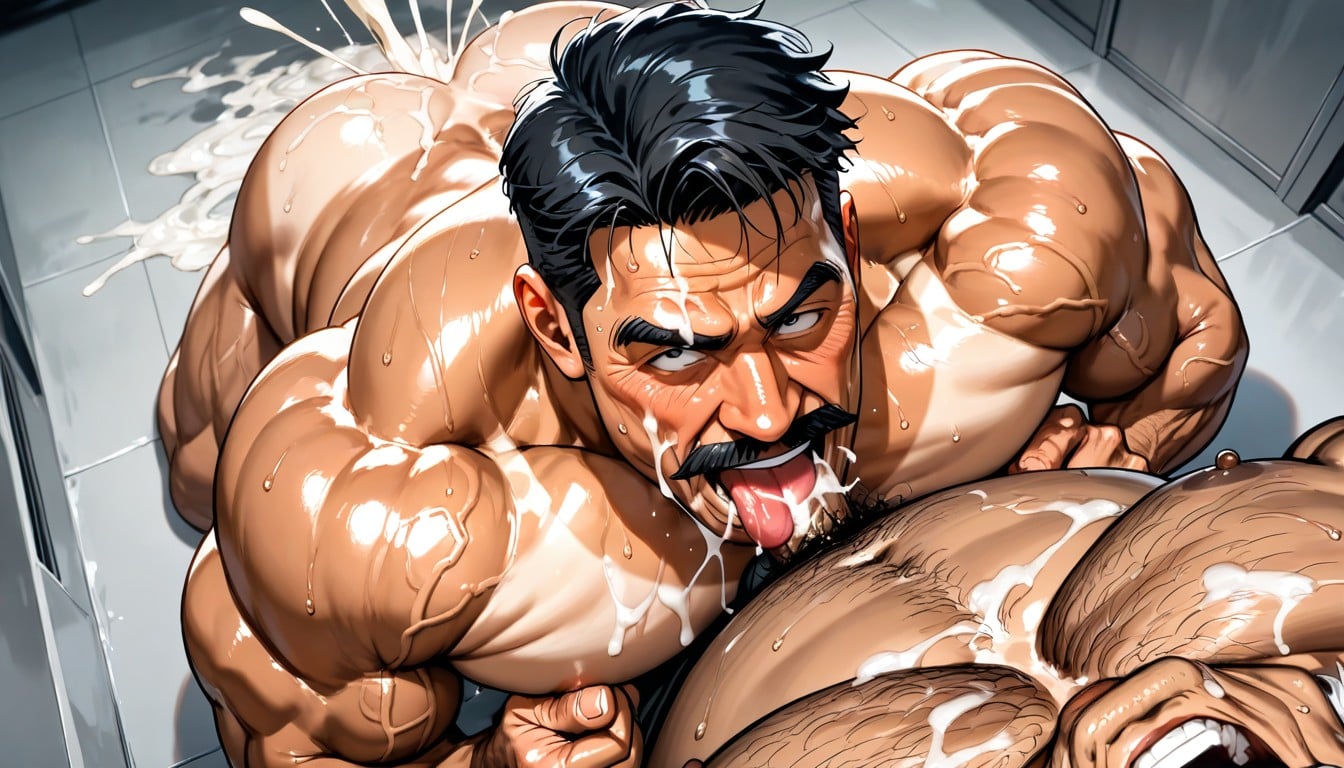 Dick On Face, Focus On Defined Muscles, Oversize Muscle AI Gay Porn