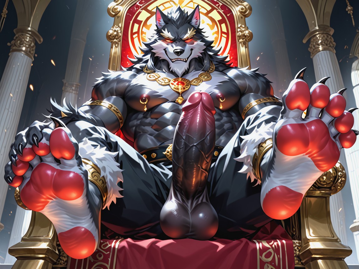 Who Is A Muscular, Sadistic Werewolf Is Showing Off His Soles, Of A Furry Werewolf AI Gay Porn