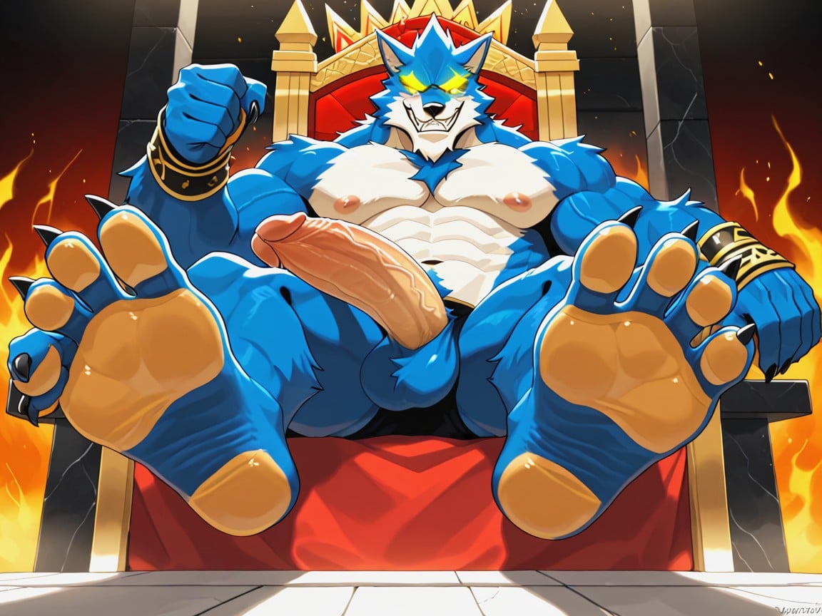 Massive, Imperious And Demanding The Viewer Worship His Paws, The Paw Soles Fill The Image AI Gay Porn