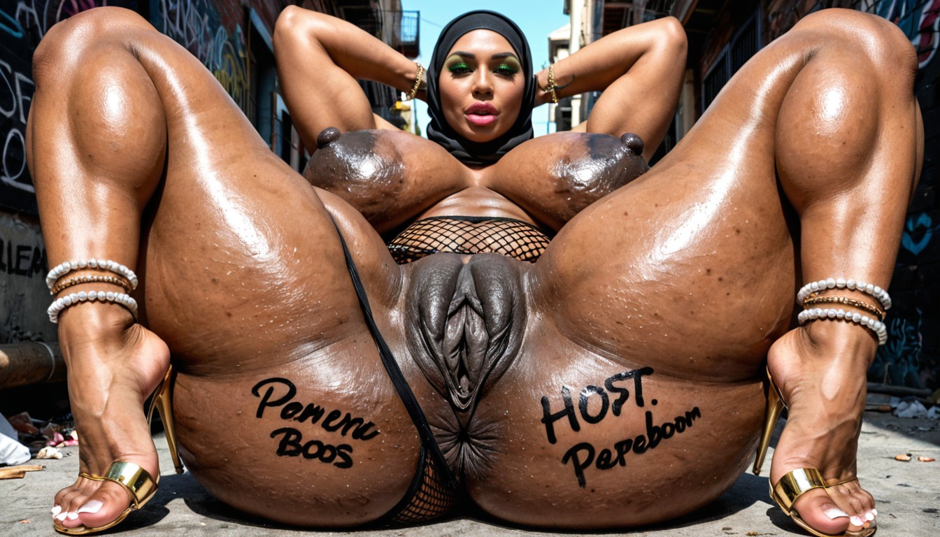 Gigantic Black Cunt, Cleavage, Hdr AI Porn