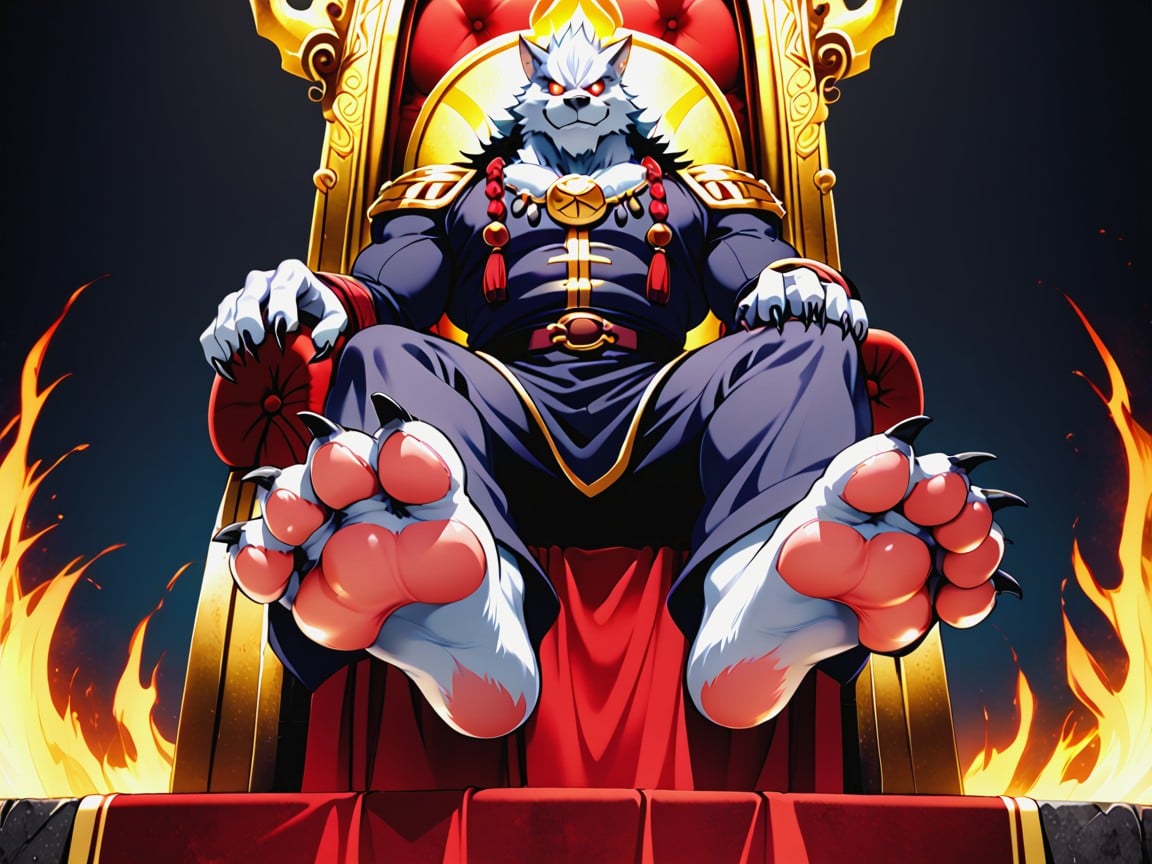 Glowing Eyes, Paw Soles, Dominant AI Gay Porn