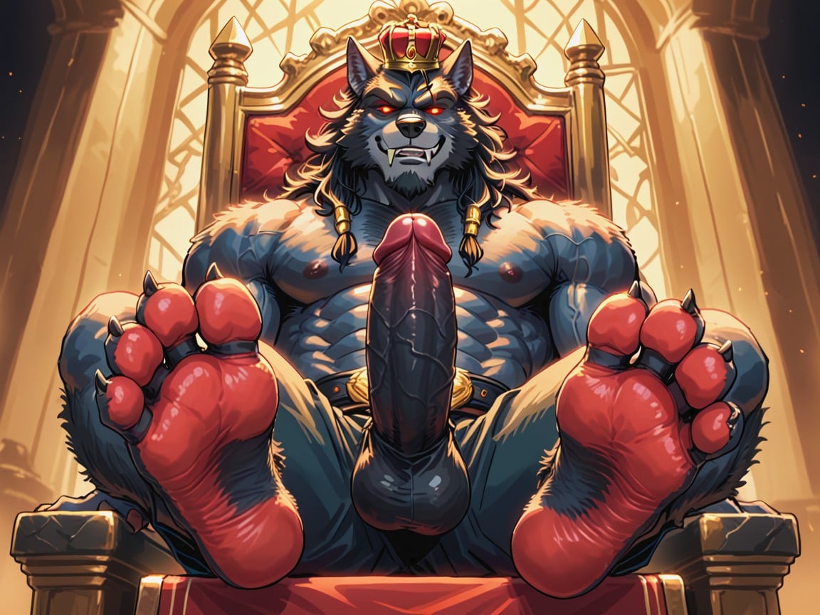 His Paws Are Large And Manly, Smug Expression, Paws For Feet AI Gay Porn