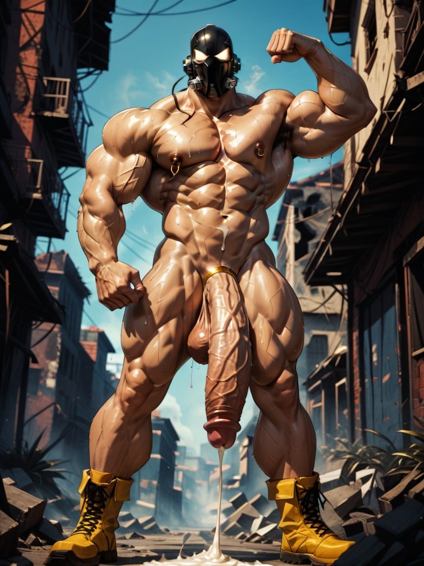 Excessive Cum, Golden Heavy Ornate Nipple Piercings, Cosplay AI Gay Porn