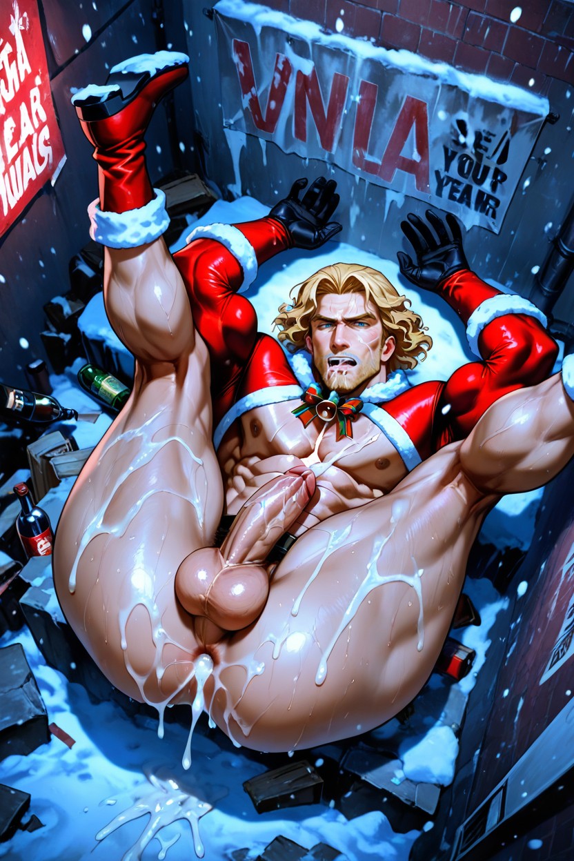 Top Down, Christmas, Mouth Open AI Gay Porn