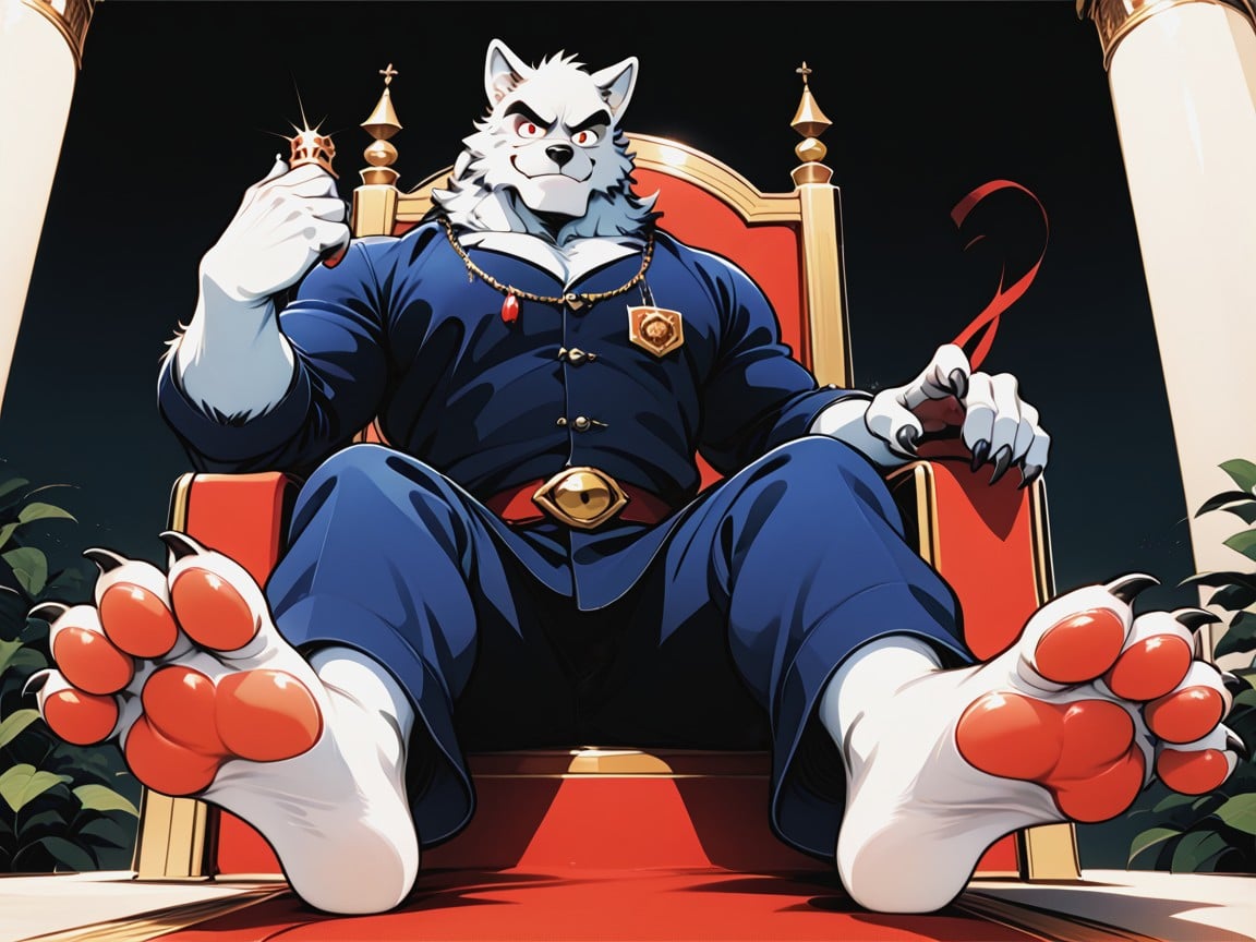 Smug Expression, Werewolf, Manly Anthropomorphic Werewolf AI Gay Porn