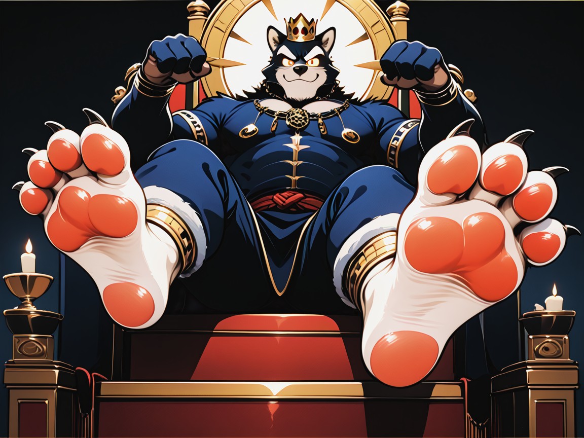 An Anthro Character, With Red, He Is Sitting On A Throne Porno IA Gay