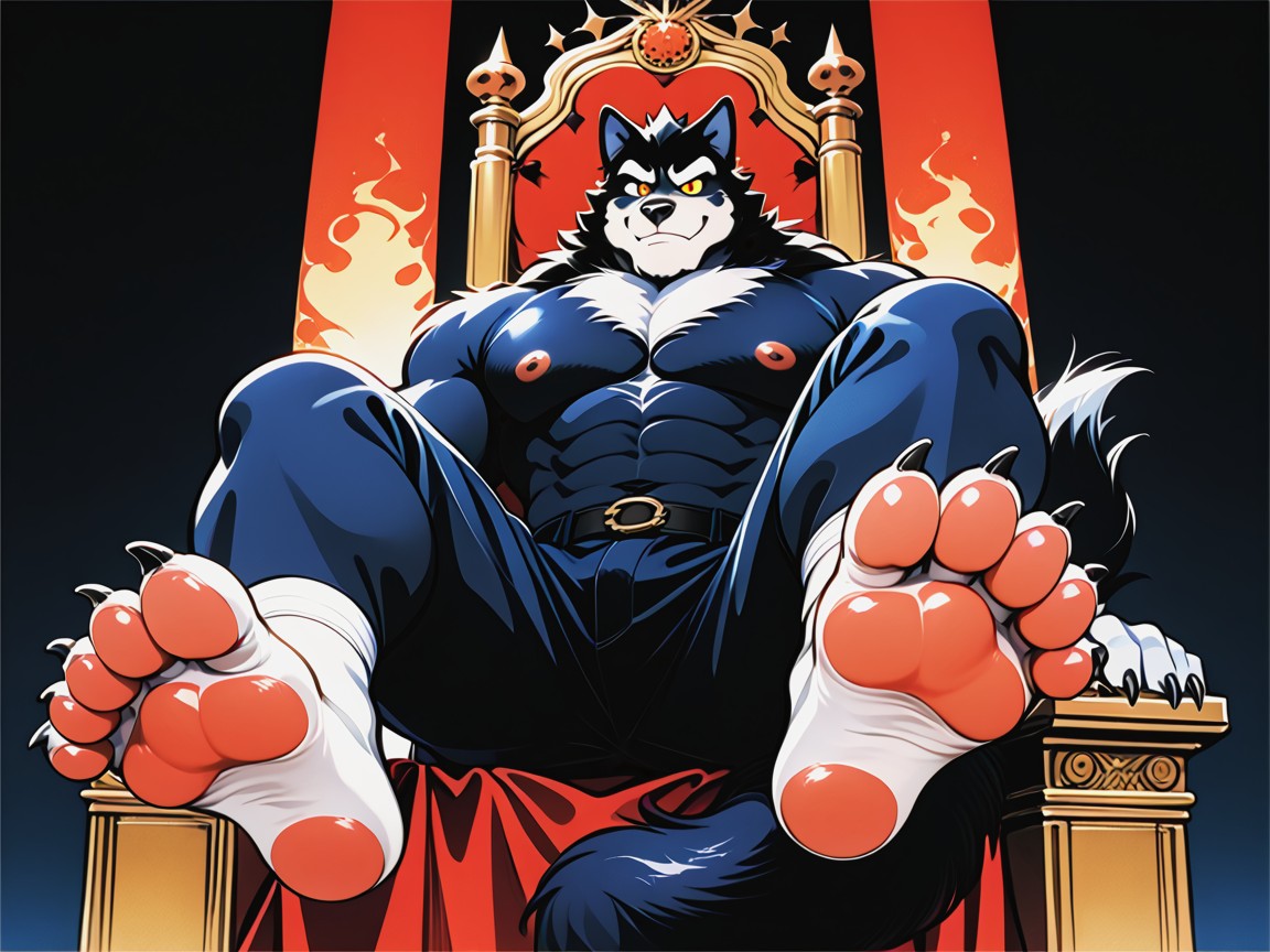 His Beautiful Massive Penis Stands Erect And Glorious, Regal, Paw Soles AI Gay Porn