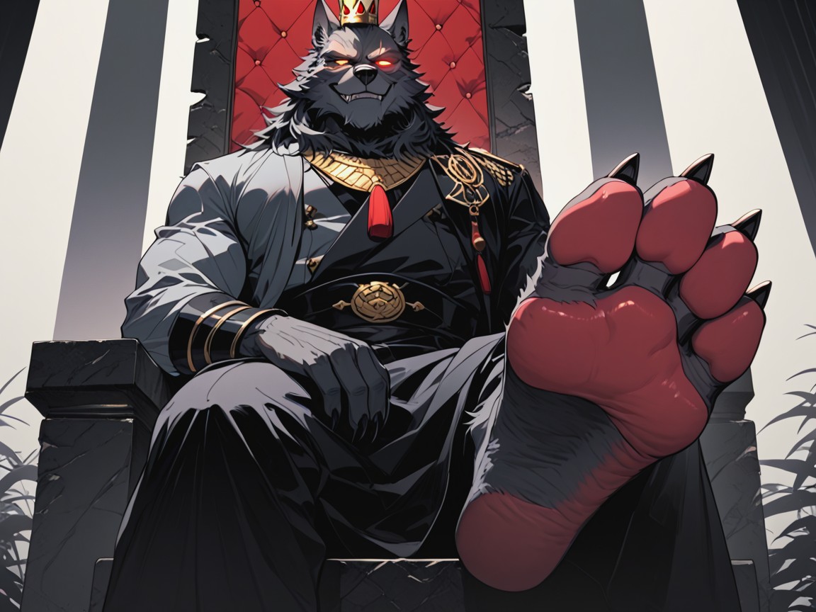 Knowing The Viewer Longs To Worship His Form, Massive, Paw Soles AI Gay Porn