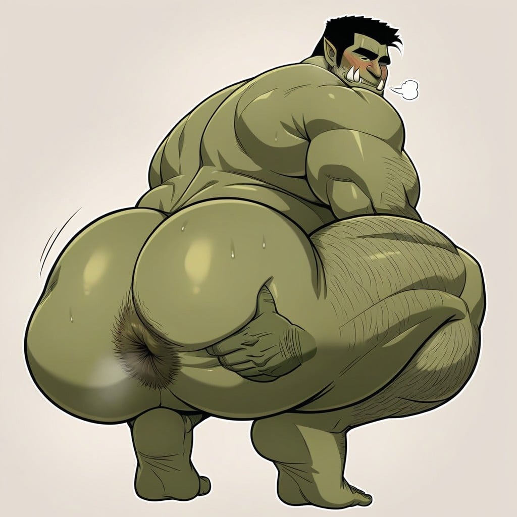 Side View, White Fat Orc, 30+ AI Gay Porn