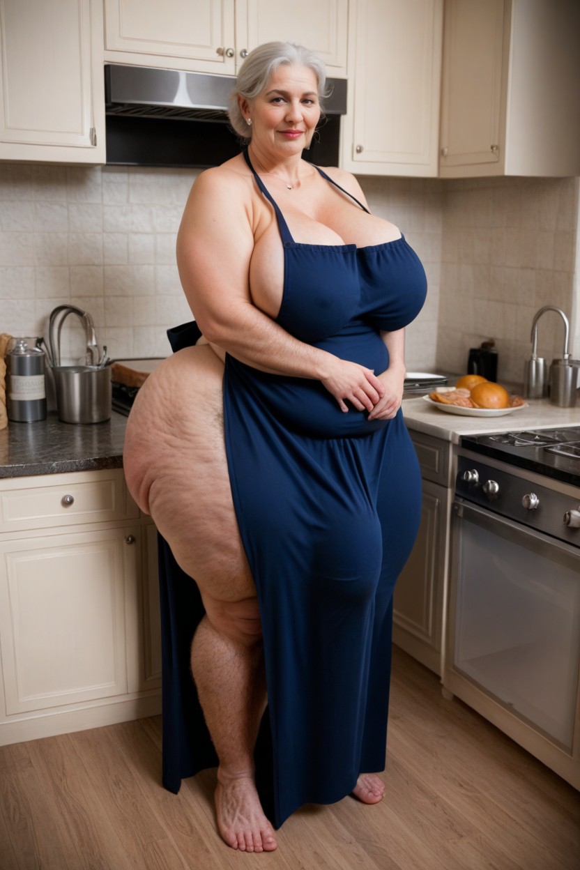Impossibly Huge Ass, Large Breast, Cock Covered By Clothes AI Porn