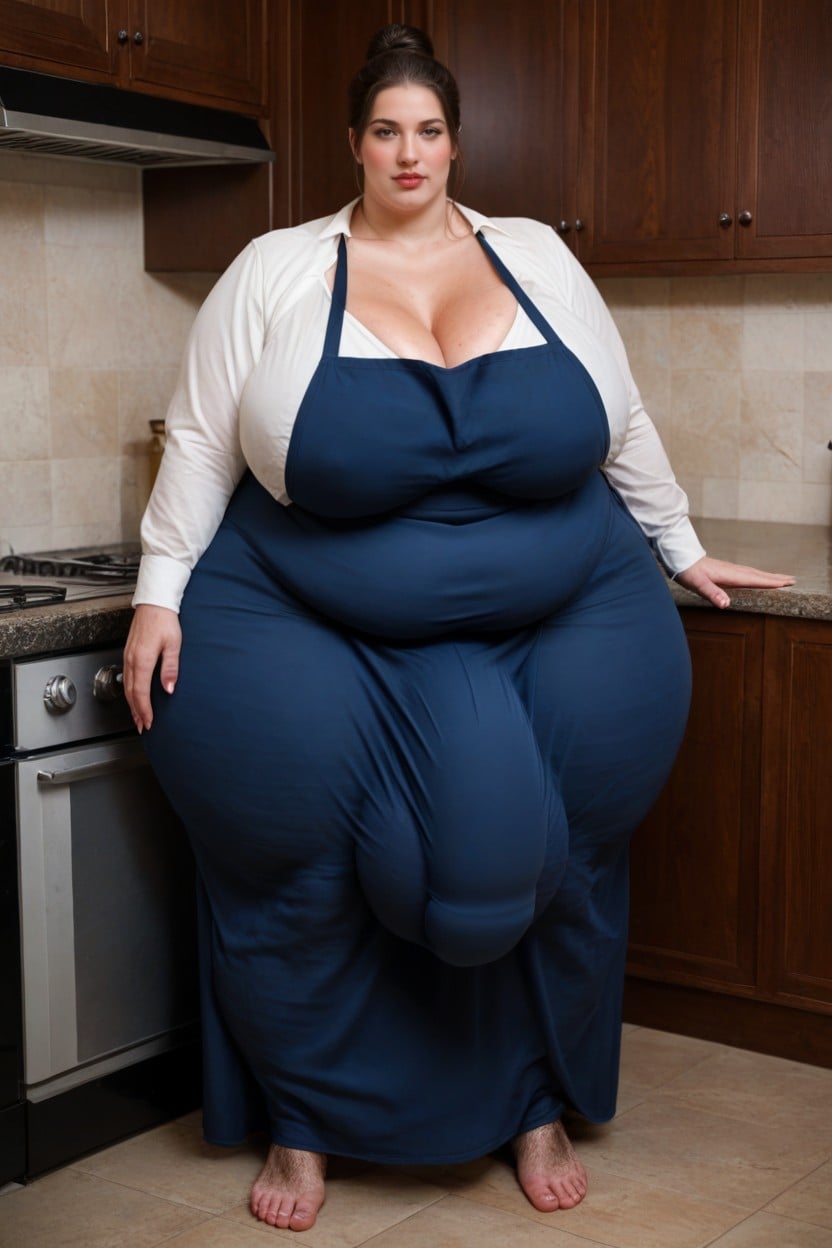 Hairy Legs Pale Skinveiny Feet Veiny Legs Veiny Arms Hairy Legs, Long Skirt, Gigantic Sized Body AI Porn