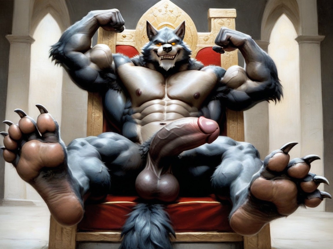 His Beautiful Massive Penis Stands Erect And Glorious, Rugged, Paw Soles Porno IA Gay