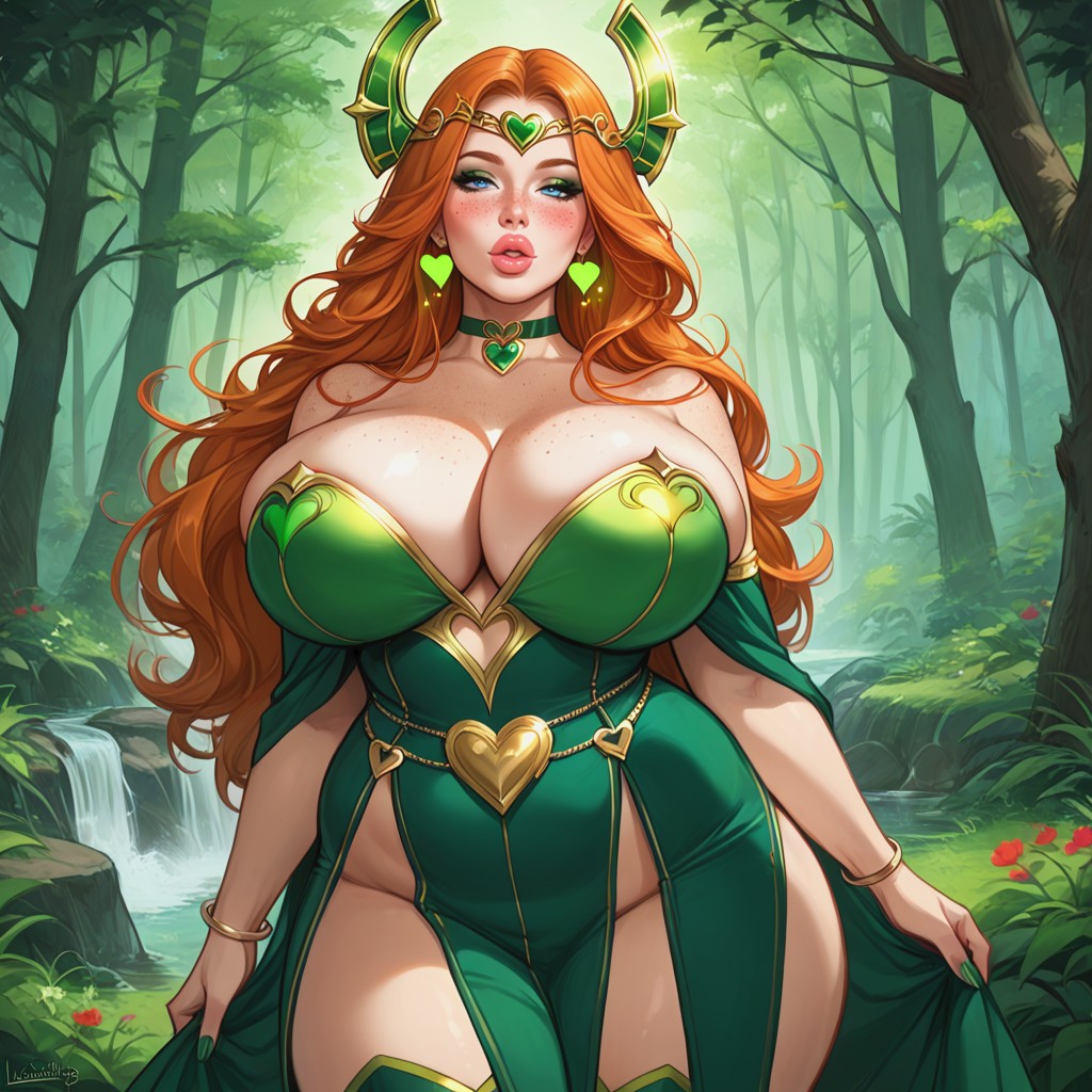 Love Hearts, Ginger Hair, Blue Eyes AI Porn