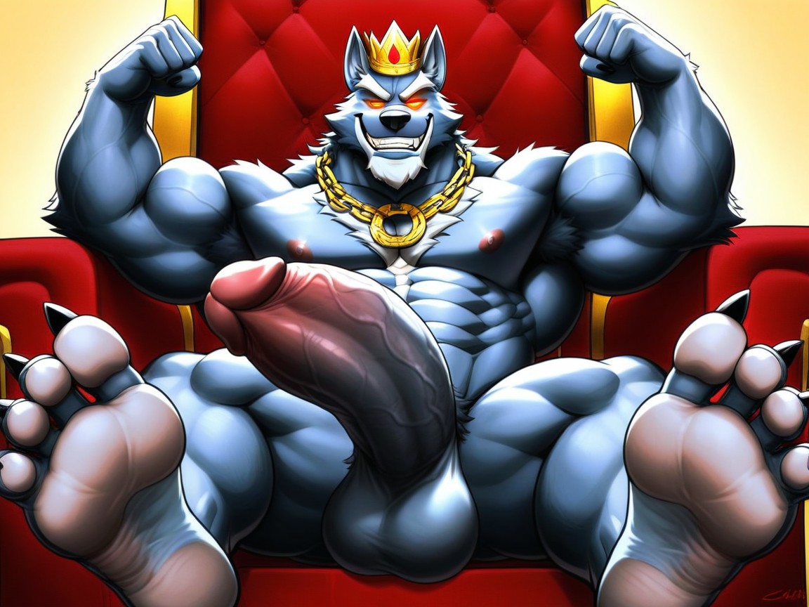 His Paws Are Large And Manly, With Red, Rugged AI Gay Porn