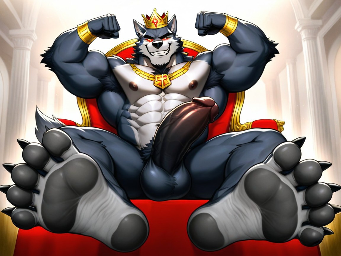 His Beautiful Massive Penis Stands Erect And Glorious, Werewolf, Glowing Eyes AI Gay Porn