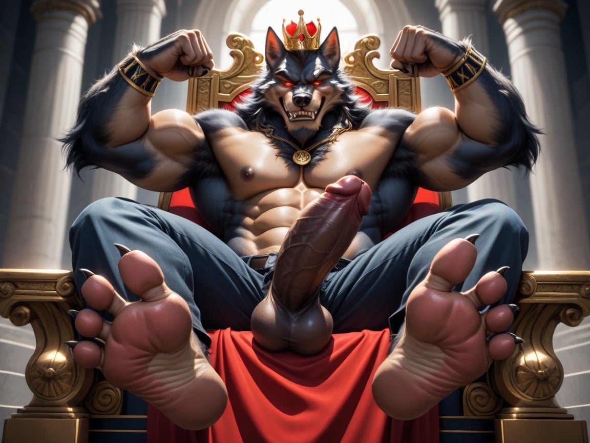 He Is Sitting On A Throne, Arrogant & Smug, Rugged AI Gay Porn
