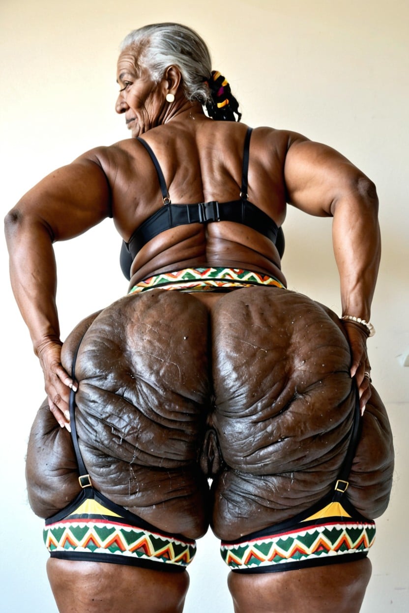 Amazon Silhouette, White Pubic Hair, Very Wide Hips AI Porn