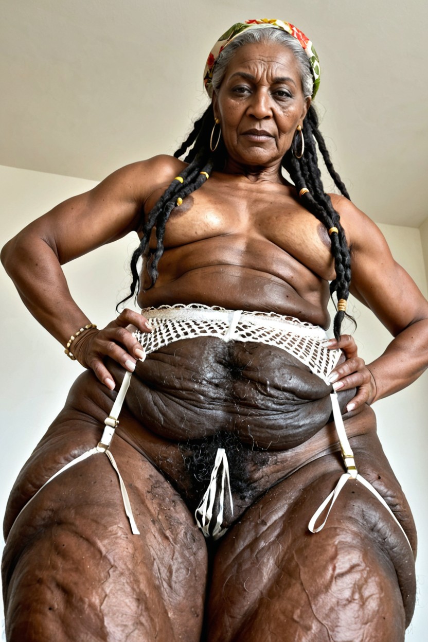 Cellulite Thighs, Thick Thighs, Very Wide Hips AI Porn