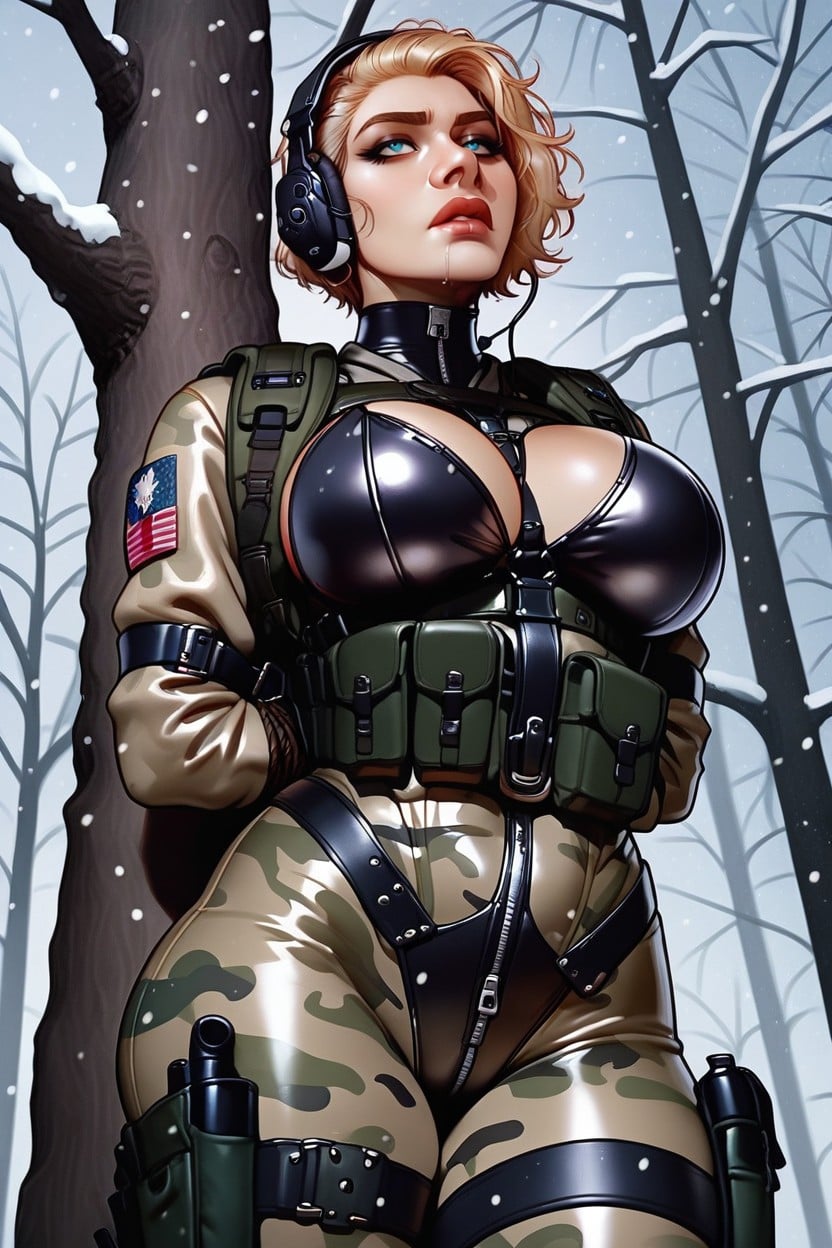 Tired Face , Harness, Crotch Zipper AI Porn