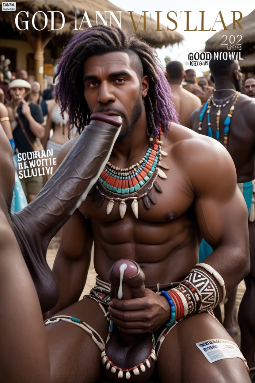 Purple Hair, Penis Thicker And Longer Than Body, Night AI Gay Porn