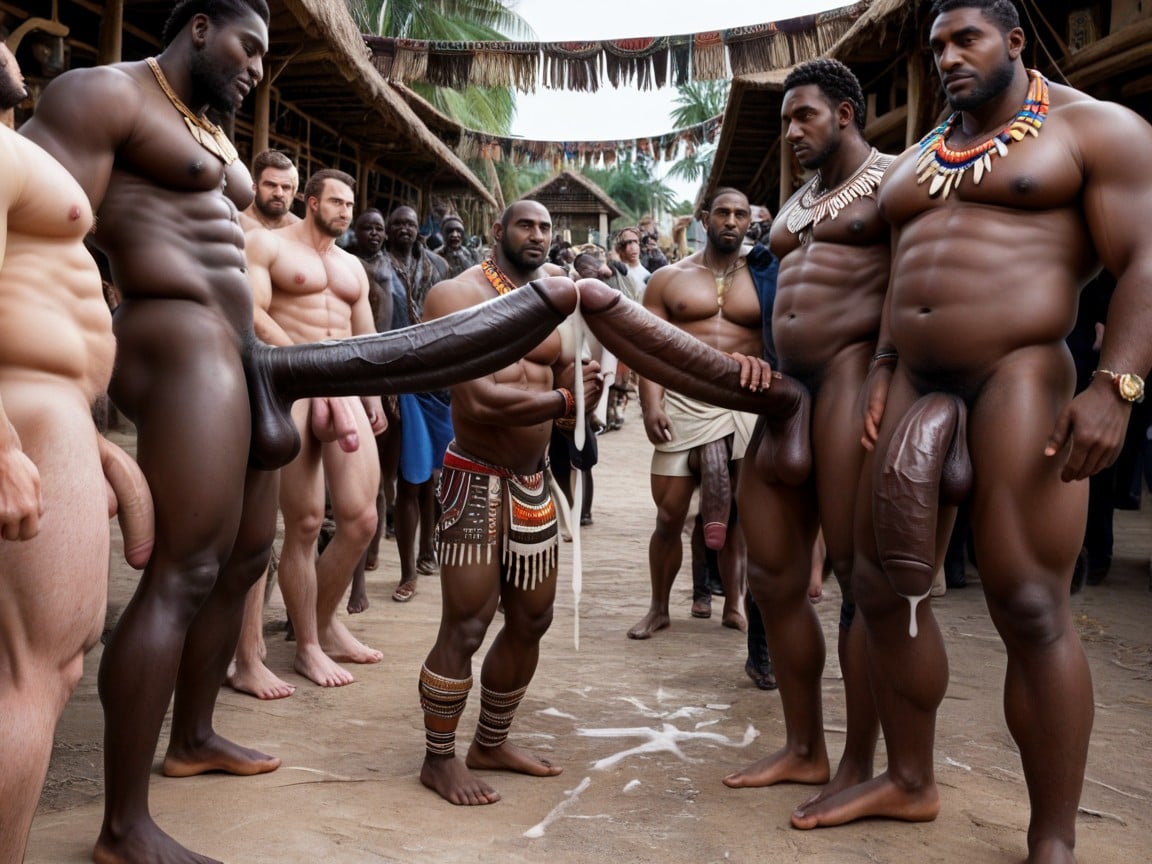 Blowjob, Perfect Beautiful Impossibly Big African Penis, Hyper Excessive Cum AI Gay Porn