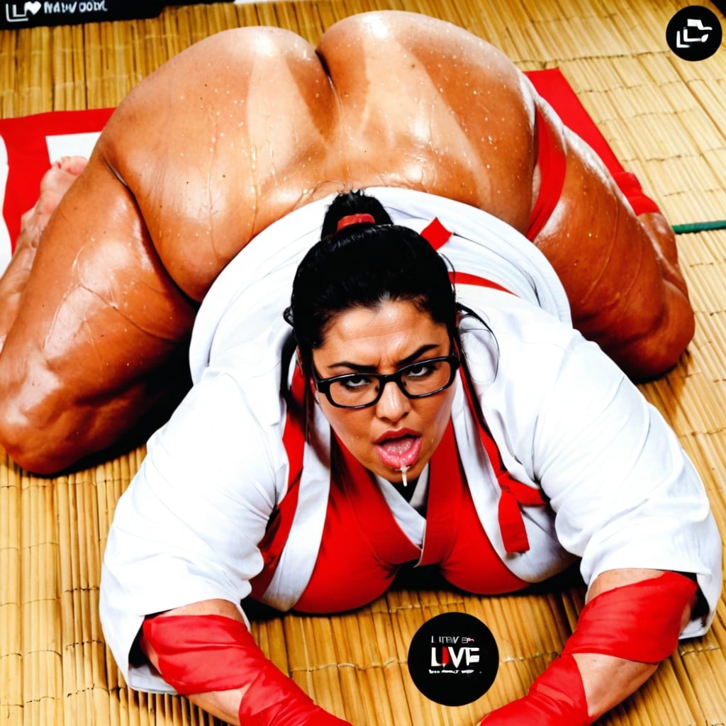 Sweaty, Top Down, Sweaty Messy High Ponytail BBW AI Porn