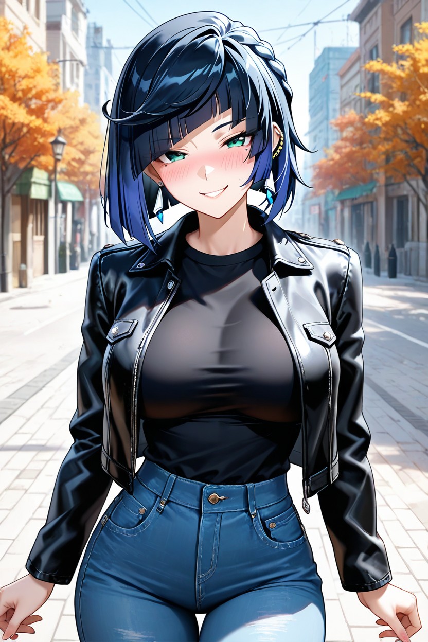 Large_breasts, Black_hair, Breasts Hentai IA