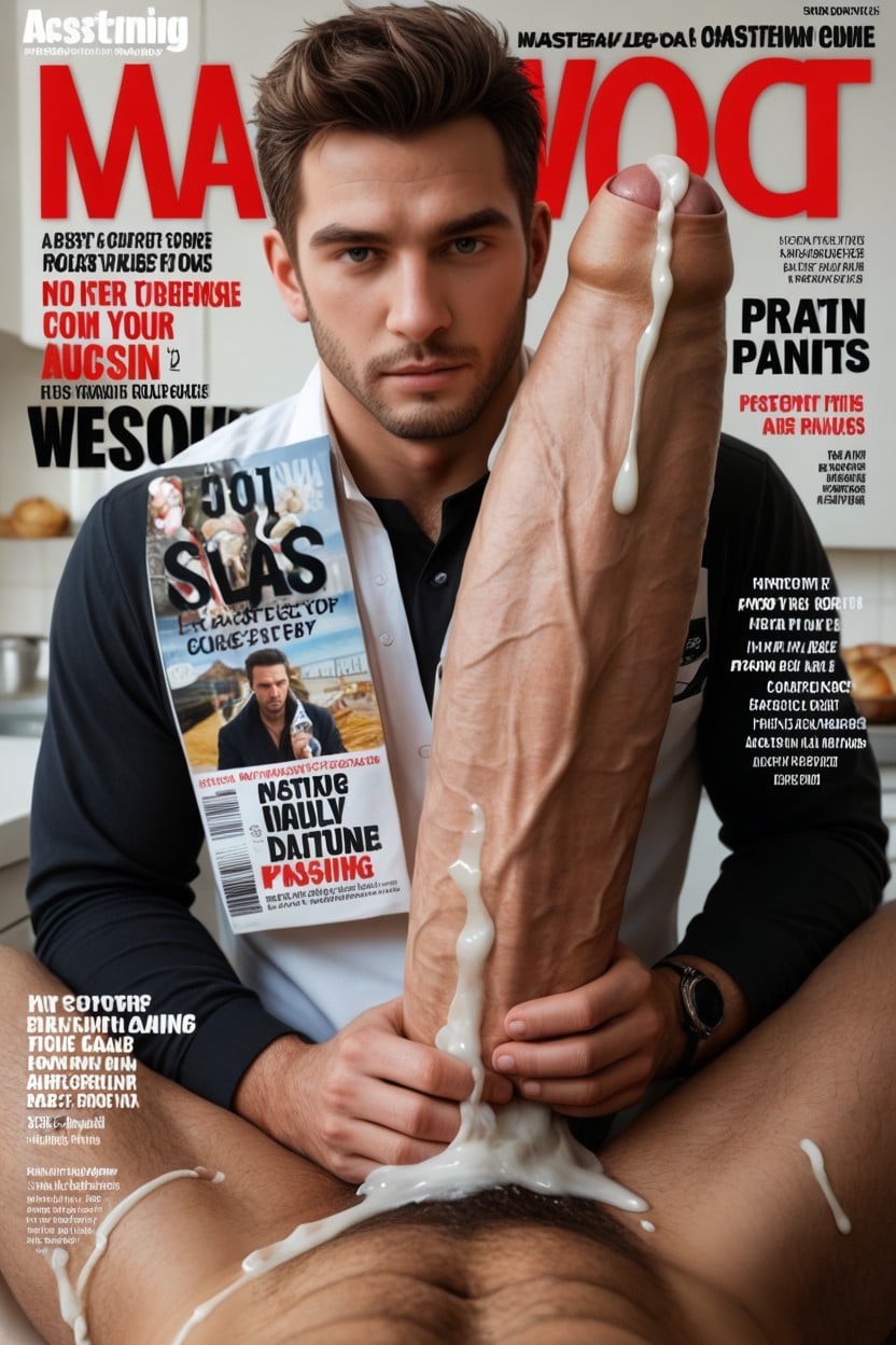 Award Winning Photograph, Cream Cakes, Only Men AI Gay Porn