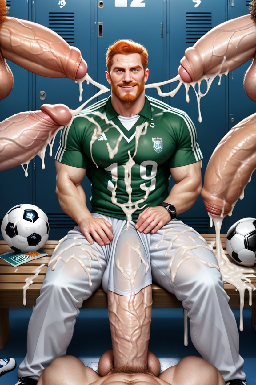 Group Of Oversized Hyper Cocks, Cum Stained Floor, Pov St Person AI Gay Porn
